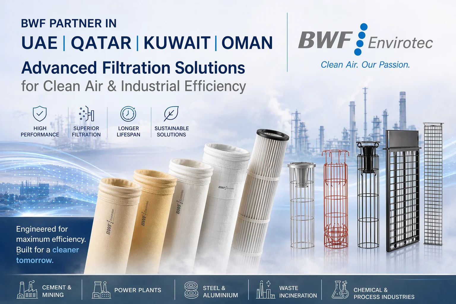 BWF Envirotec filter bags and industrial filtration products supplier UAE – TechnoServe Group Dubai